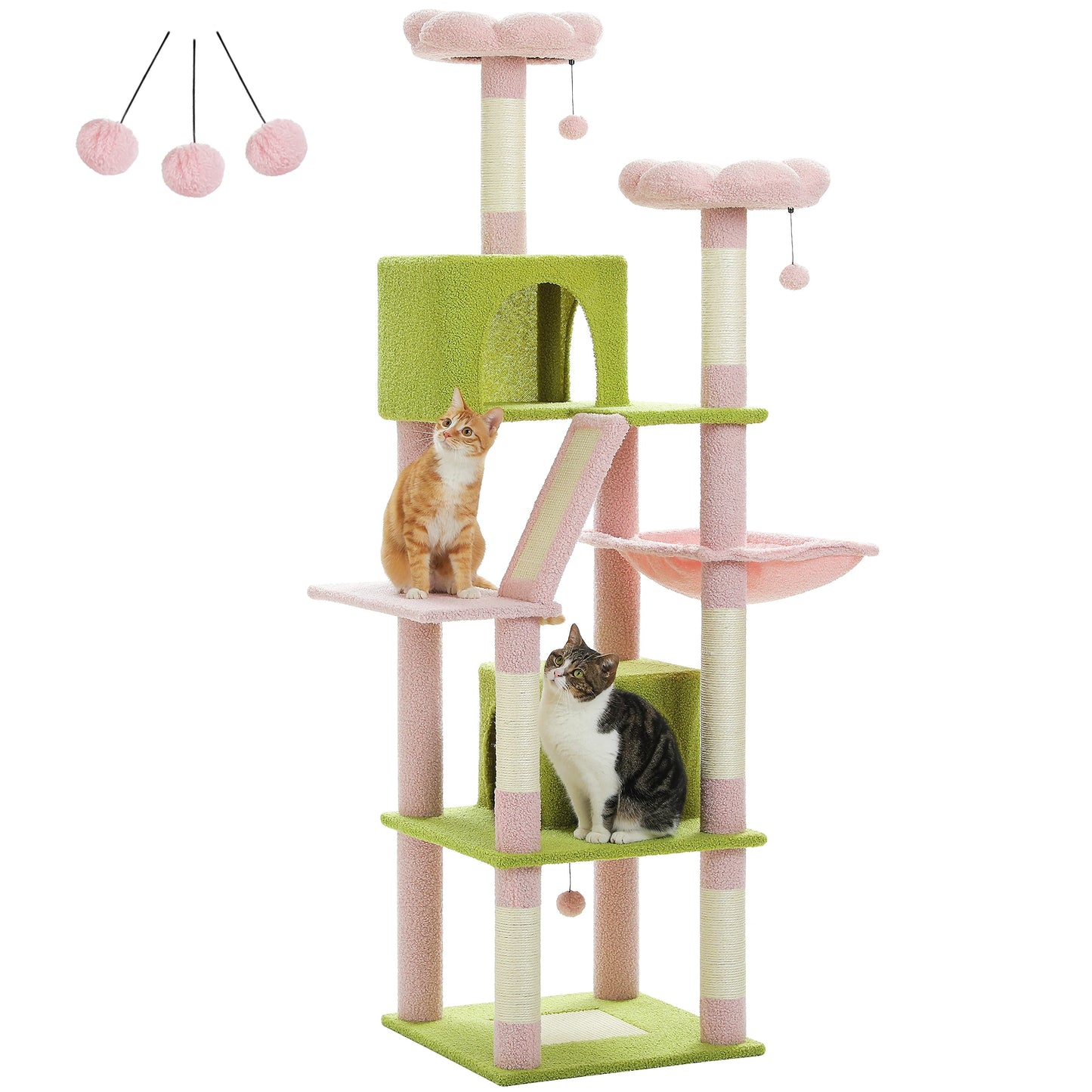 Multi-Level Cat Playground – Large Cat Tree with Condos, Hammock, and Scratching Posts