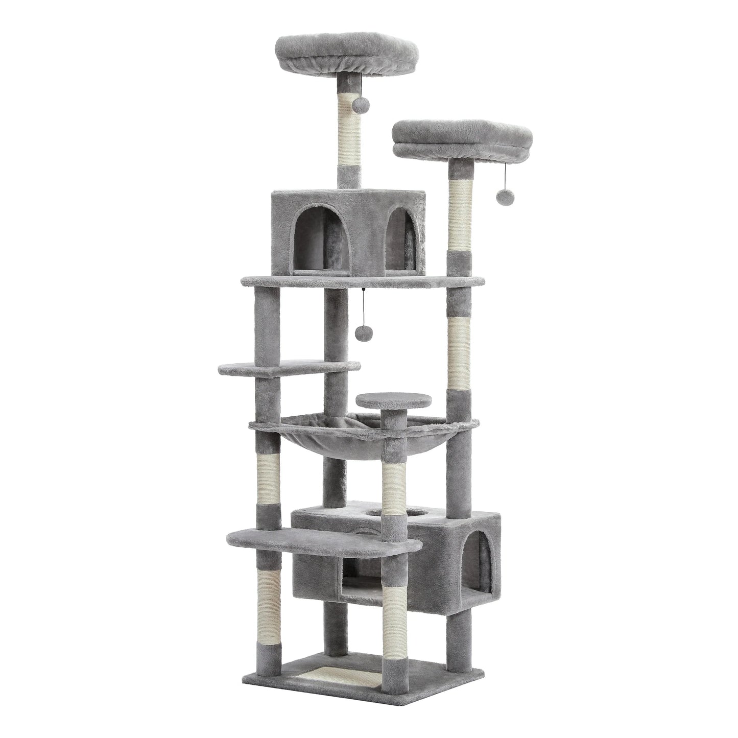 Multi-Level Cat Playground – Large Cat Tree with Condos, Hammock, and Scratching Posts