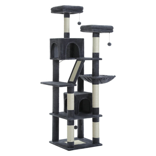 Multi-Level Cat Playground – Large Cat Tree with Condos, Hammock, and Scratching Posts