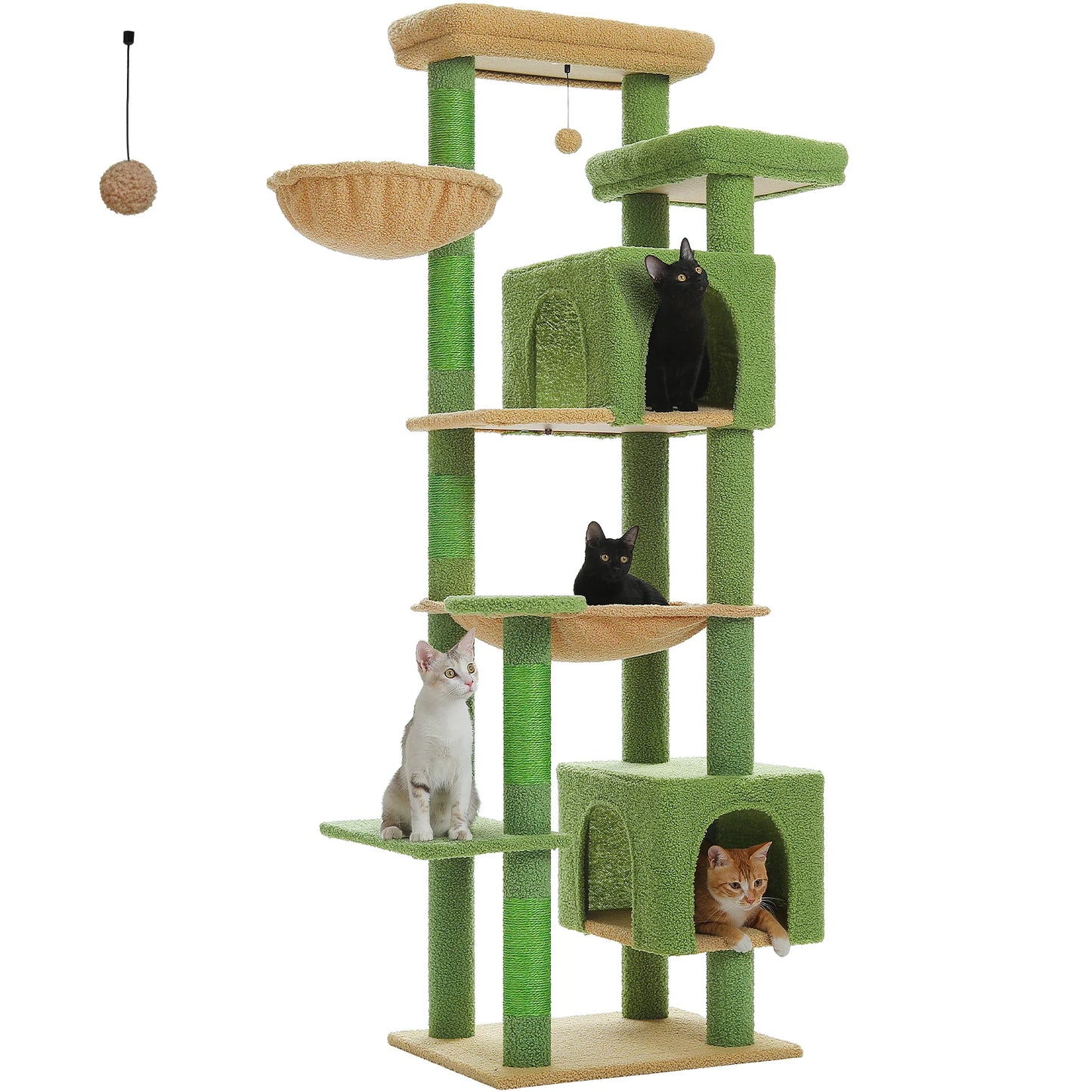 Multi-Level Cat Playground – Large Cat Tree with Condos, Hammock, and Scratching Posts