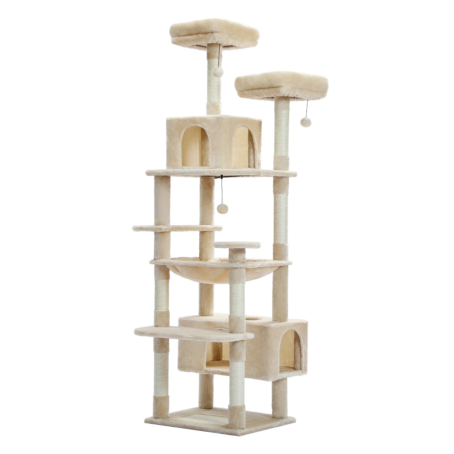 Multi-Level Cat Playground – Large Cat Tree with Condos, Hammock, and Scratching Posts